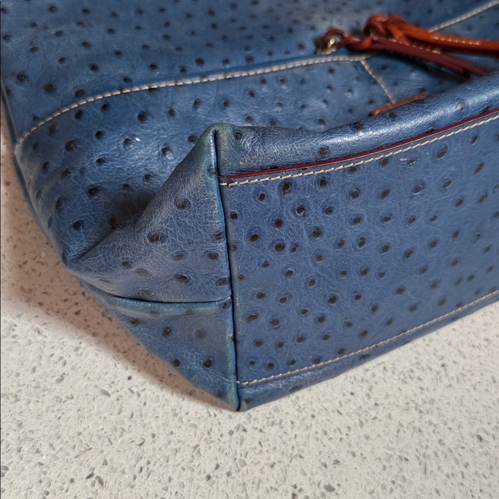Dooney & Bourke Navy Ostrich Embossed Dillen shoulder bag - Picture 11 of 13